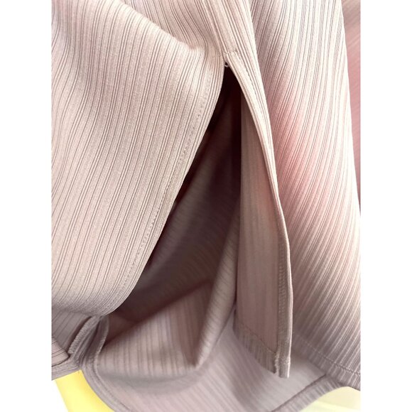 Nine West Long Sleeve Knit Dress Ribbed Twist Front Blush Pink Grape Sz M - Picture 11 of 13